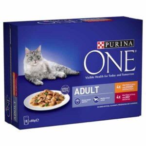 Purina One Chicken & Beef in Gravy Adult 8x85g Wet Cat Food