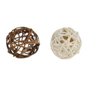 Rosewood Jolly Moggy Silvervine Rattan Ball 2 Pack Cat Toy