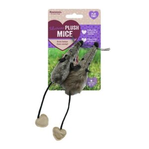 Rosewood Jolly Moggy Silvervine Mice 2 Pack Cat Toy