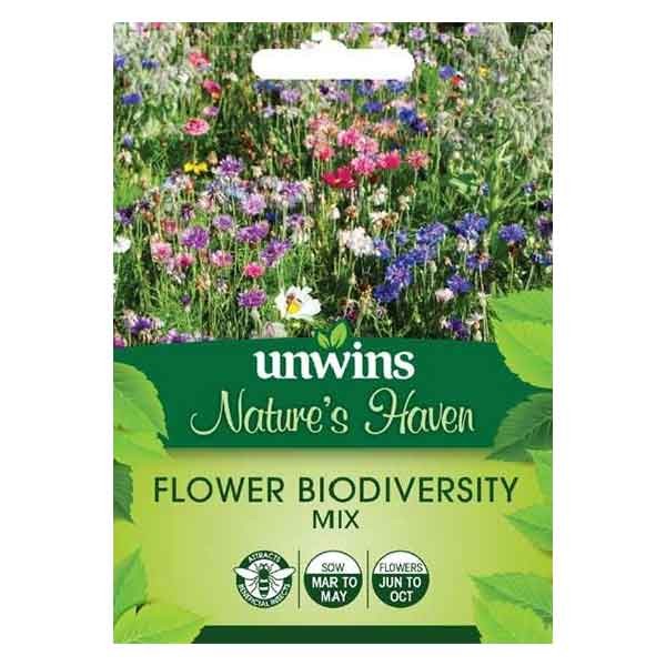 Unwins Nature's Haven Flower Biodiversity Mix Seeds 1 Unwins Nature's Haven Flower Biodiversity Mix Seeds