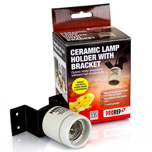 ProRep Ceramic Lamp Holder with Bracket 1 ProRep Ceramic Lamp Holder with Bracket