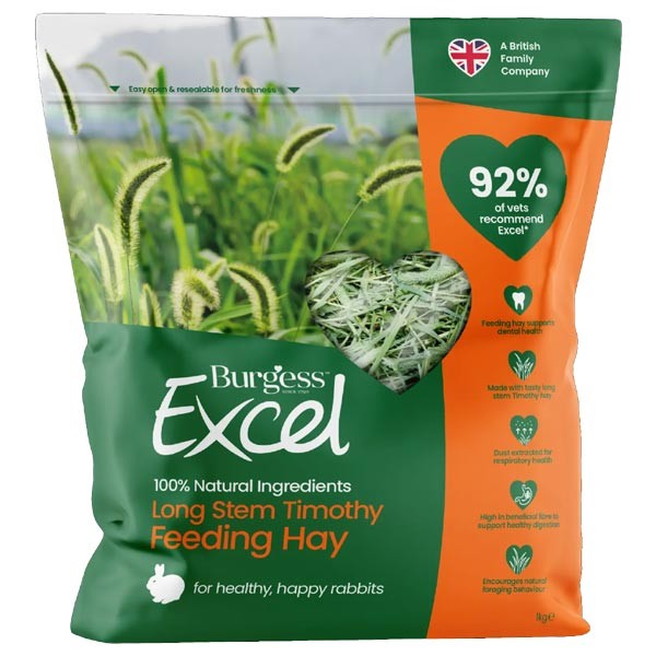 Burgess Excel Long Stem Feeding Hay 1kg 1 Burgess Excel Long Stem Feeding Hay 1kg