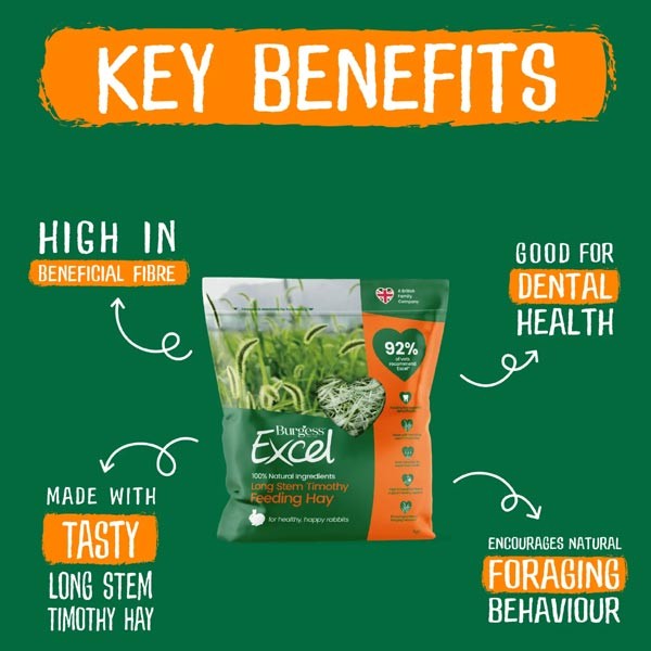 Burgess Excel Long Stem Feeding Hay 1kg 3 Burgess Excel Long Stem Feeding Hay 1kg - Image 3