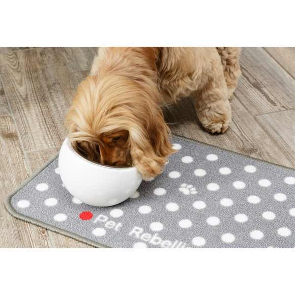 Pet Rebellion Dinner Mate Dotty Mat Grey 40x60cm 2 Pet Rebellion Dinner Mate Dotty Mat Grey 40x60cm - Image 2