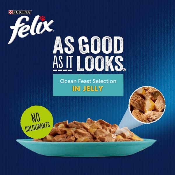 Felix As Good As It Looks Ocean Feast 40x85g Wet Cat Food 2 Felix As Good As It Looks Ocean Feast 40x85g Wet Cat Food - Image 2
