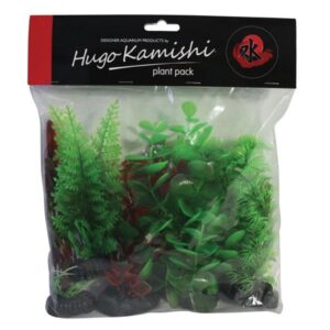 Hugo Kamishi Plastic Plant 40cm Red/Green Mix 5 Pack