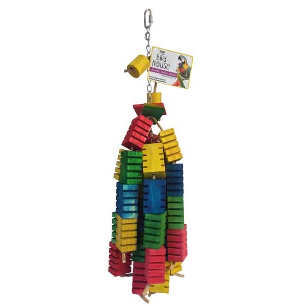 Happy Pet Groovy Colour Blocks Large Parrot Toy 1 Happy Pet Groovy Colour Blocks Large Parrot Toy