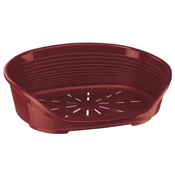 Ferplast Siesta Deluxe Plastic Bed Burgundy Size 6