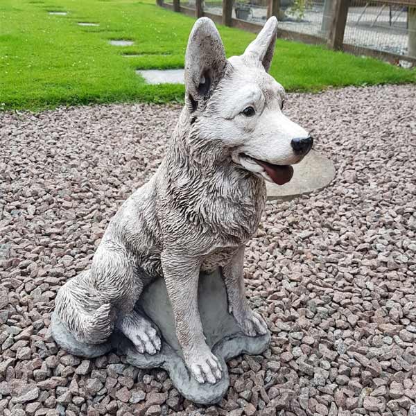 German Shephard Dog Stone Garden Ornament 56cm 1 German Shephard Dog Stone Garden Ornament 56cm