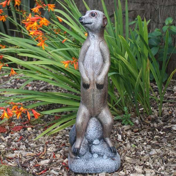 Meerkat Stone Garden Ornament (Large) 30cm 2 Meerkat Stone Garden Ornament (Large) 30cm - Image 2