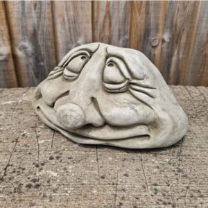 Funny Face Eyes Rock Novelty Stone Garden Ornament 12cm
