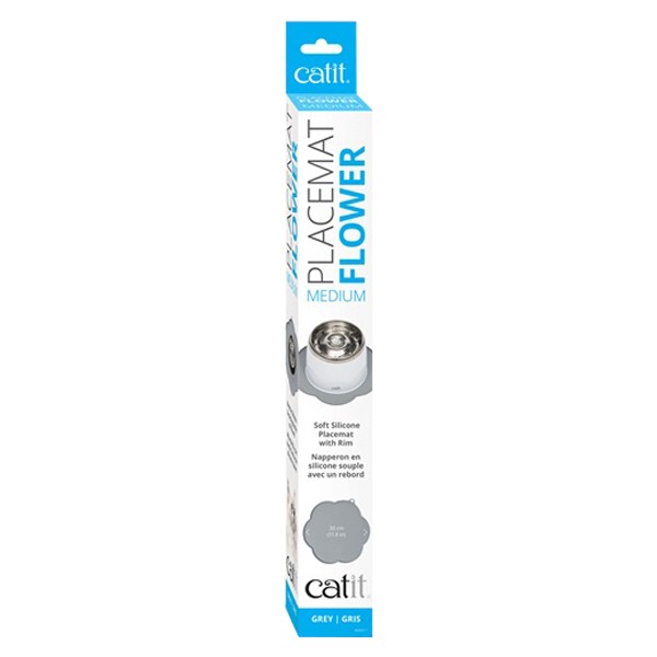 Catit Flower Placemat Grey Medium 1 Catit Flower Placemat Grey Medium