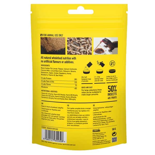 Arcadia Earth Pro JellyPot Gold Fruityinsect Gold 50g 2 Arcadia Earth Pro JellyPot Gold Fruityinsect Gold 50g - Image 2
