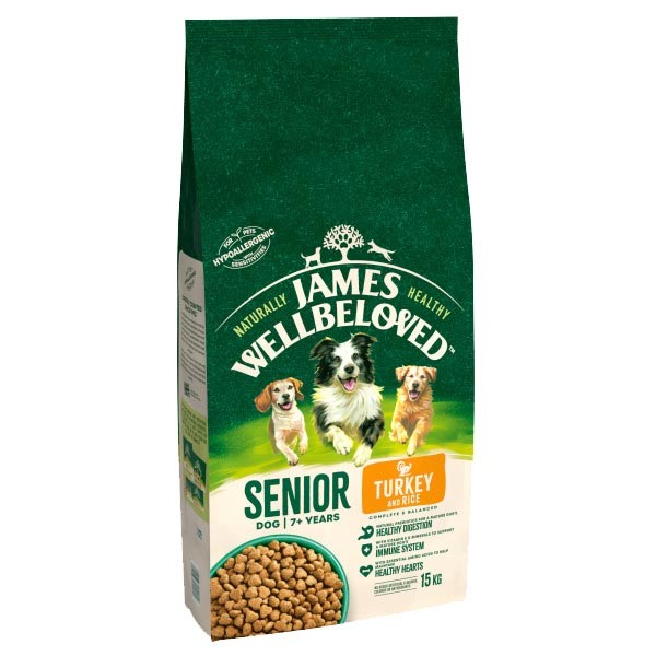 James Wellbeloved Turkey & Rice Senior 15kg Dry Dog Food 1 James Wellbeloved Turkey & Rice Senior 15kg Dry Dog Food