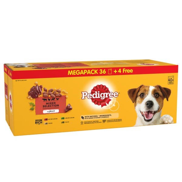 Pedigree Pouch Mixed Chunks in Jelly 40x100g Wet Dog Food 1 Pedigree Pouch Mixed Chunks in Jelly 40x100g Wet Dog Food