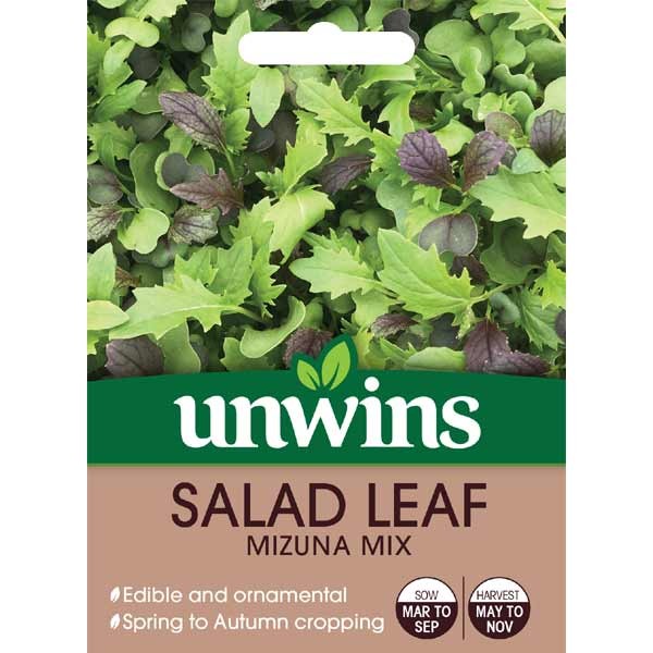 Unwins Lettuce Salad Leaf Mizuna Mix Seeds 1 Unwins Lettuce Salad Leaf Mizuna Mix Seeds