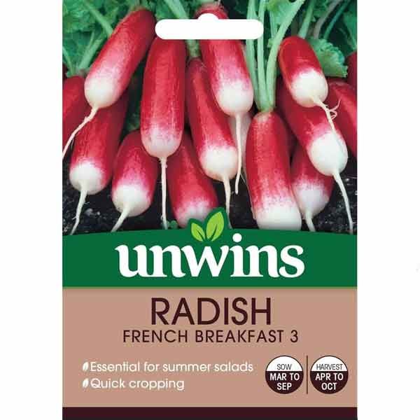 Unwins Radish French Breakfast 3 Seeds 1 Unwins Radish French Breakfast 3 Seeds