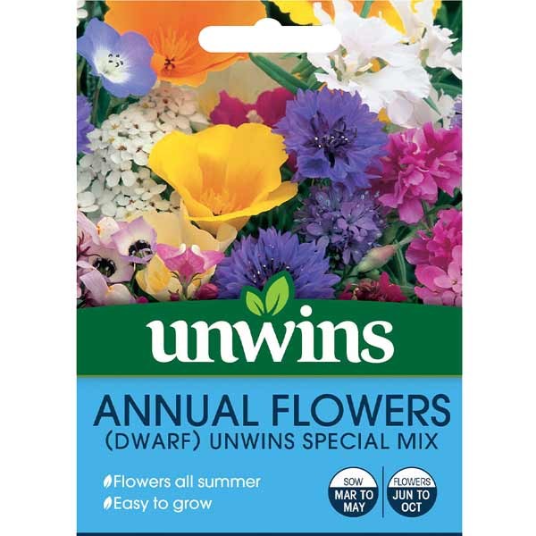 Unwins Annual Flowers Dwarf Mix Seeds 1 Unwins Annual Flowers Dwarf Mix Seeds