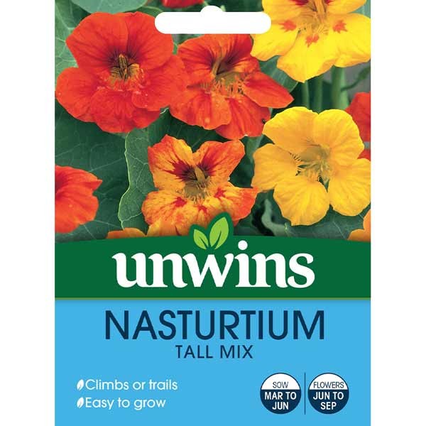 Unwins Nasturtium Tall Mix Seeds 1 Unwins Nasturtium Tall Mix Seeds