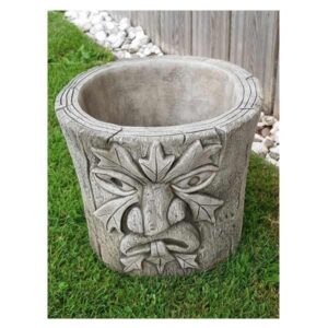 Grumpy Green Man Pot Stone Planter (Medium) 22cm