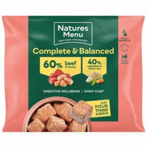 Natures Menu Complete & Balanced 60/40 Beef & Chicken Nuggets for Adult Dogs 1kg