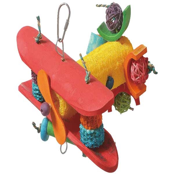 Adventure Bound Bamboo Airplane Parrot Toy 1 Adventure Bound Bamboo Airplane Parrot Toy