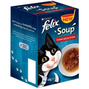 Felix Soup Farm Selection Adult 6x48g Wet Cat Food