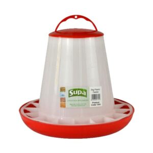 Supa Red and White Plastic Poultry Feeder 3kg