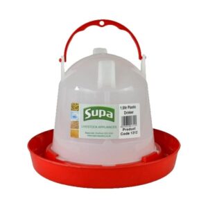 Supa Red and White Plastic Poultry Drinker 1.5 Litres