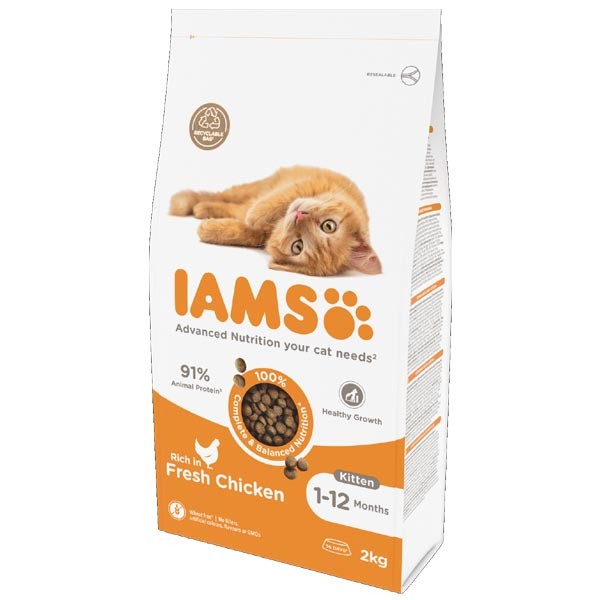IAMS For Vitality Chicken Kitten 2kg Dry Cat Food 1 IAMS For Vitality Chicken Kitten 2kg Dry Cat Food