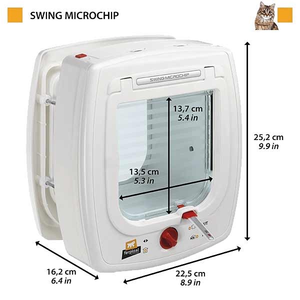 Ferplast Swing Microchip Opening System Cat Flap White 2 Ferplast Swing Microchip Opening System Cat Flap White - Image 2