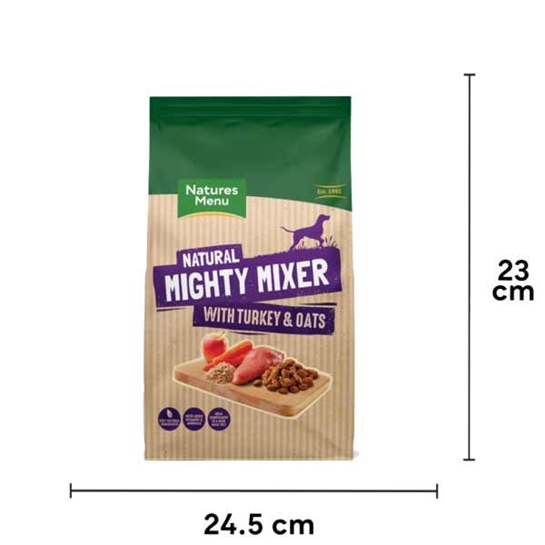 Natures Menu Mighty Mixer Turkey & Oats Adult 2kg Dry Dog Food 3 Natures Menu Mighty Mixer Turkey & Oats Adult 2kg Dry Dog Food - Image 3