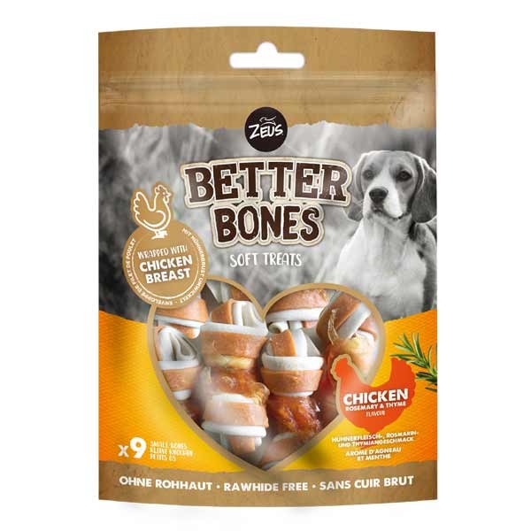 Zeus Better Bones Chicken & Rosemary Wrapped Bones 9 Pack Dog Treat 1 Zeus Better Bones Chicken & Rosemary Wrapped Bones 9 Pack Dog Treat