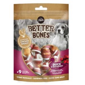 Zeus Better Bones Duck & Cranberry Wrapped Bones 9 Pack Dog Treat