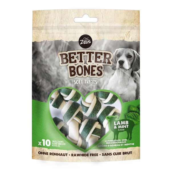 Zeus Better Bones Lamb & Mint Small Bones 10 Pack Dog Treat 1 Zeus Better Bones Lamb & Mint Small Bones 10 Pack Dog Treat