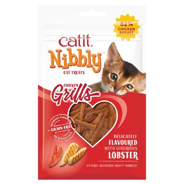 Catit Nibbly Grills Chicken with Lobster 30g Cat Treat 1 Catit Nibbly Grills Chicken with Lobster 30g Cat Treat