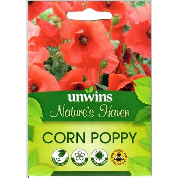 Unwins Nature's Haven Wildflower Corn Poppy Seeds 1 Unwins Nature's Haven Wildflower Corn Poppy Seeds