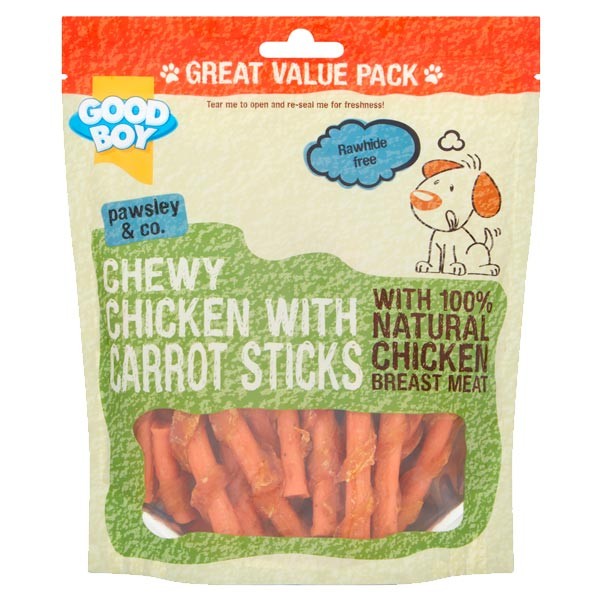 Good Boy Chewy Chicken With Carrot Sticks 320g Dog Treat 1 Good Boy Chewy Chicken With Carrot Sticks 320g Dog Treat
