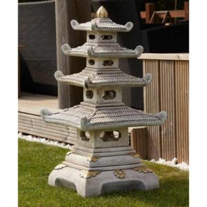 4 Tier Pagoda Oriental Stone Garden Ornament 94cm