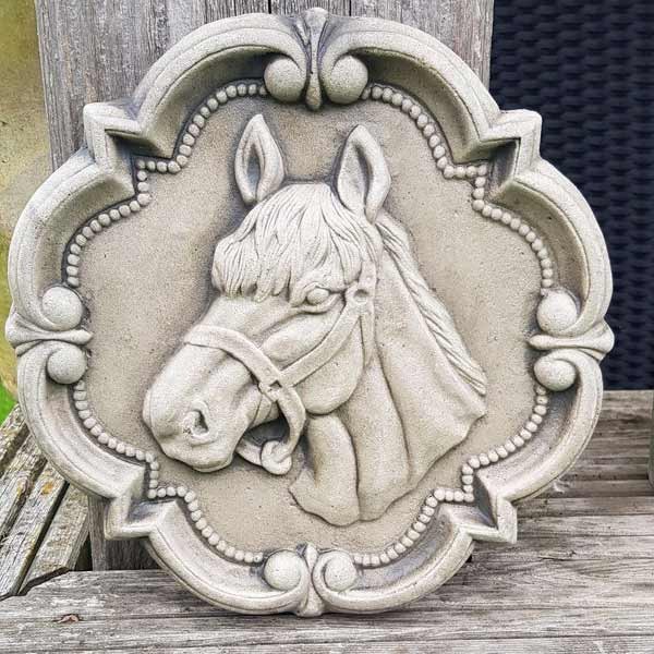 Horse Head Stone Plaque Garden Ornament 7cm 1 Horse Head Stone Plaque Garden Ornament 7cm