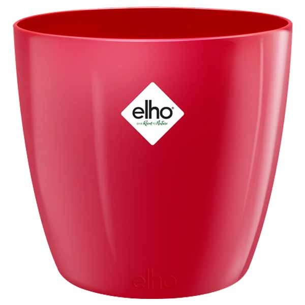Elho Brussels Diamond Round Lovely Red 14cm Flower Pot 1 Elho Brussels Diamond Round Lovely Red 14cm Flower Pot