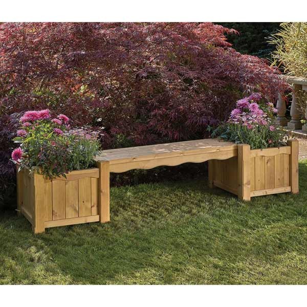 Woodshaw RHS Hanbury Bench with Planters 1 Woodshaw RHS Hanbury Bench with Planters
