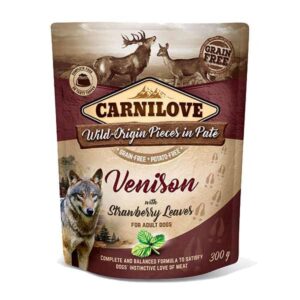 Carnilove Venison with Strawberry Leaves Adult 300g Pouch Wet Dog Food