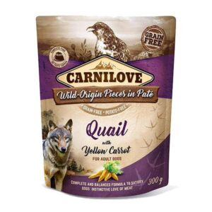Carnilove Quail with Yellow Carrot Adult 300g Pouch Wet Dog Food