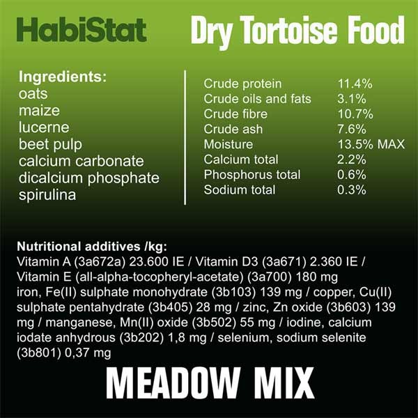 HabiStat Dry Tortoise Food Meadow Mix 800g 2 HabiStat Dry Tortoise Food Meadow Mix 800g - Image 2