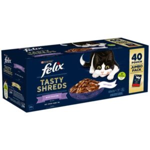 Felix Tasty Shreds Mixed Selection Adult 40x80g Wet Cat Food