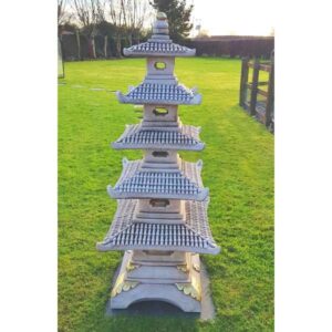 5 Tier Pagoda Oriental Stone Garden Ornament 139cm
