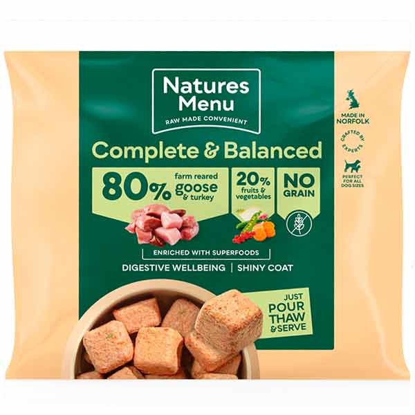 Natures Menu Complete & Balanced 80/20 Goose & Turkey Nuggets for Adult Dogs 1kg 1 Natures Menu Complete & Balanced 80/20 Goose & Turkey Nuggets for Adult Dogs 1kg
