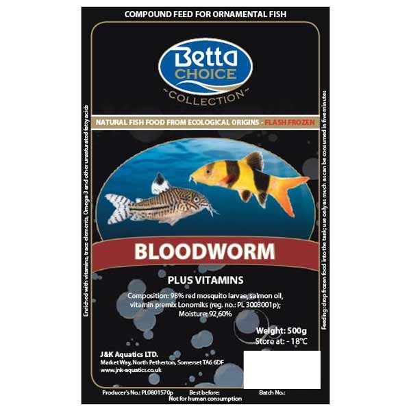 Betta Choice Bloodworm 500g Pack 1 Betta Choice Bloodworm 500g Pack