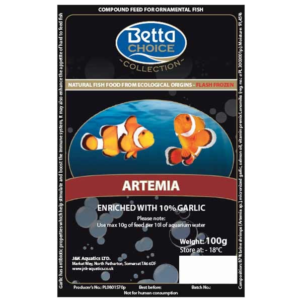 Betta Choice Artemia With Garlic Blister Pack 1 Betta Choice Artemia With Garlic Blister Pack